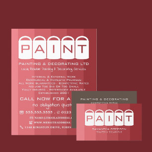 Carte De Visite Ombre rose, Paint Buckets, Peintre & Décorateur