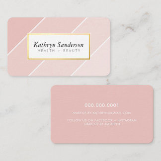 Carte De Visite OMBRE STRIPE modern stylish chic cute blush pink