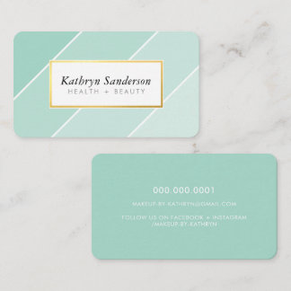 Carte De Visite OMBRE STRIPE modern stylish chic cute mint green