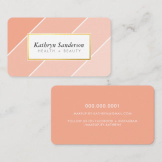 Carte De Visite OMBRE STRIPE modern stylish chic cute peach