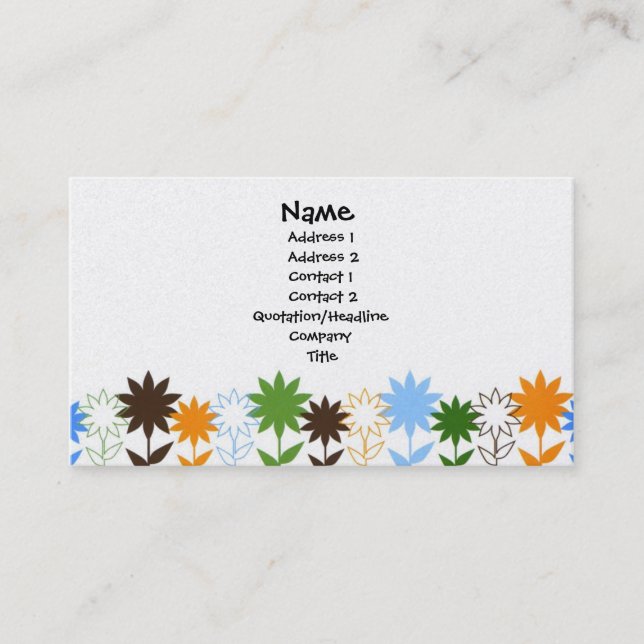 Carte De Visite Ombres de tournesols - customisées (Devant)