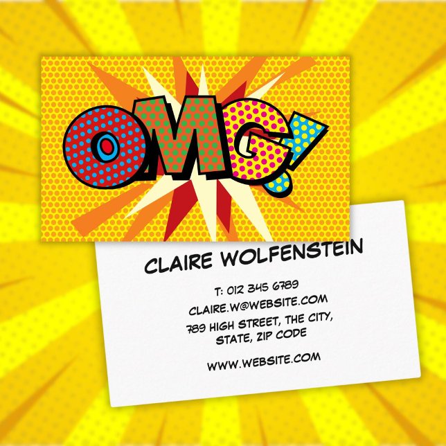Carte De Visite OMG Fun Retro Comic Book (OMG Fun Retro Comic Book Business Card)