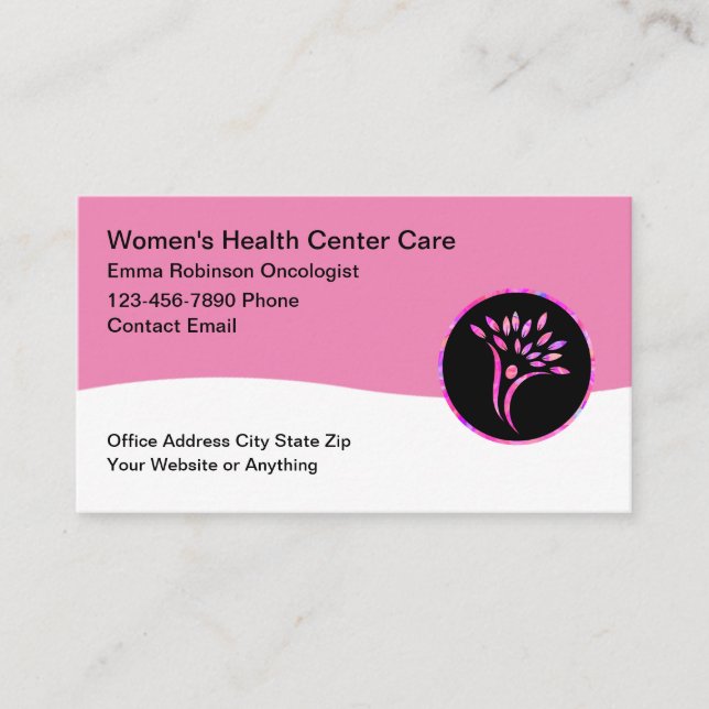 Carte De Visite Oncologie Médicale Cancer Santé des femmes (Devant)
