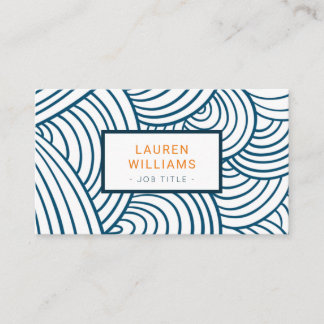 Carte De Visite Onde bleue motif à échelle moderne