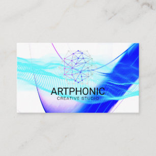 Carte De Visite Onde sonore numérique moderne   Créatif artistique