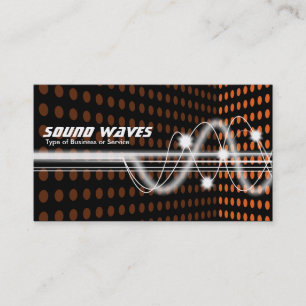 Carte De Visite Ondes sonores - coin de tache - orange