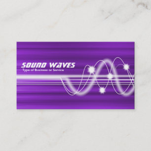 Carte De Visite Ondes sonores - Texture brossée violette
