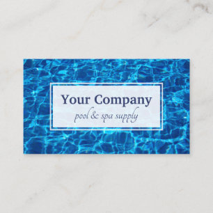 Carte De Visite Ondulation de l'eau bleue de service de piscine