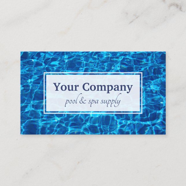 Carte De Visite Ondulation de l'eau bleue de service de piscine (Devant)