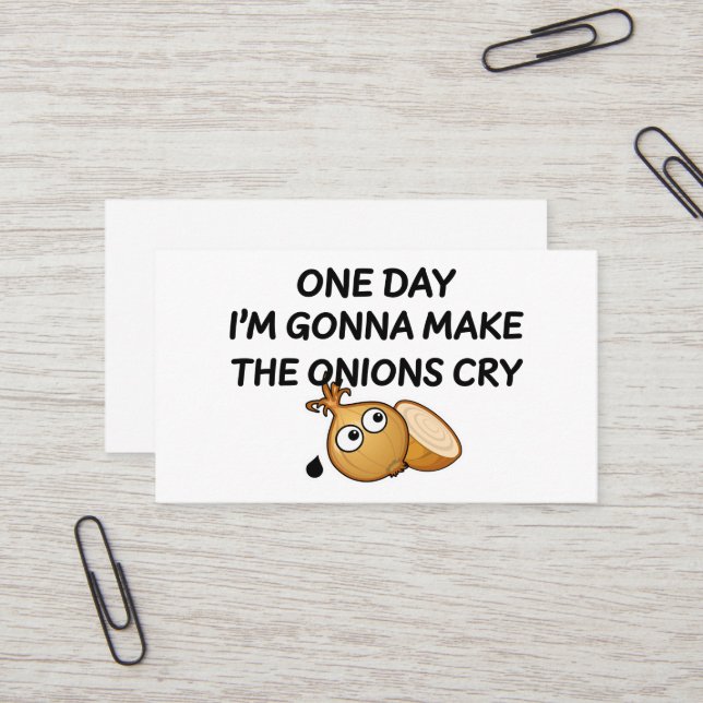 Carte De Visite One day I'm Gonna Make The Onions Cry (Devant/Arrière en situation)