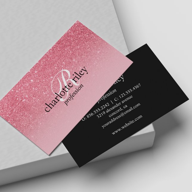 Carte De Visite Ongle de maquillage de salon Ombre Parties scintil (Créateur téléchargé)