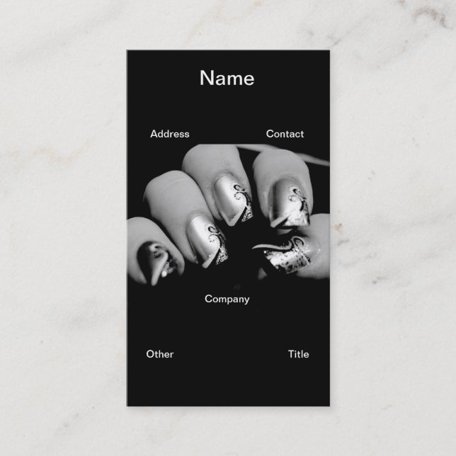 Carte De Visite Ongles de concepteur (Devant)