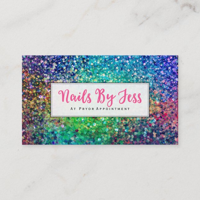 Carte De Visite Ongles d'impression de texture de Parties scintill (Devant)