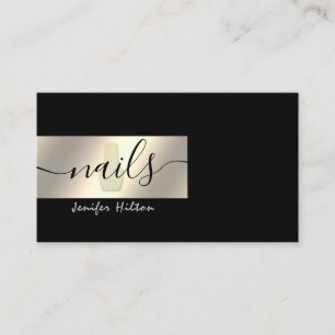 Carte De Visite Ongles minimalistes en feuille d'or professionnel
