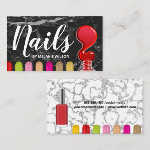 Carte De Visite Ongles Red Nail polonais pour Ongles peints