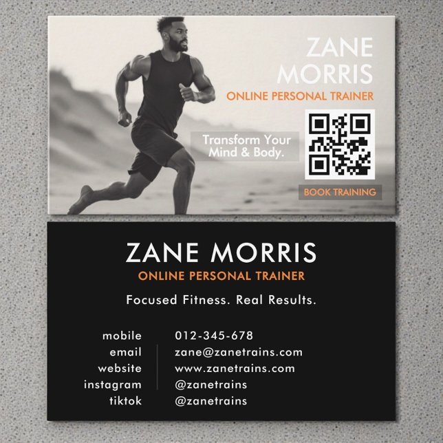 Carte De Visite Online Personal Trainer QR Code (Créateur téléchargé)