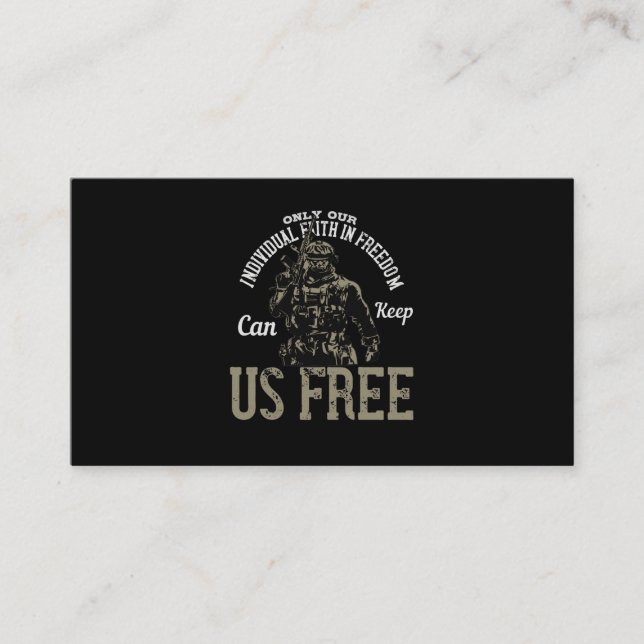 Carte De Visite Only Our Individual Faith In Freedom (Devant)