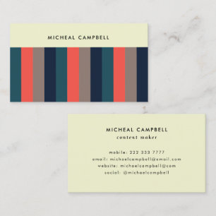 Carte De Visite Onyx moderne Retro Vintage Grandes Couleurs