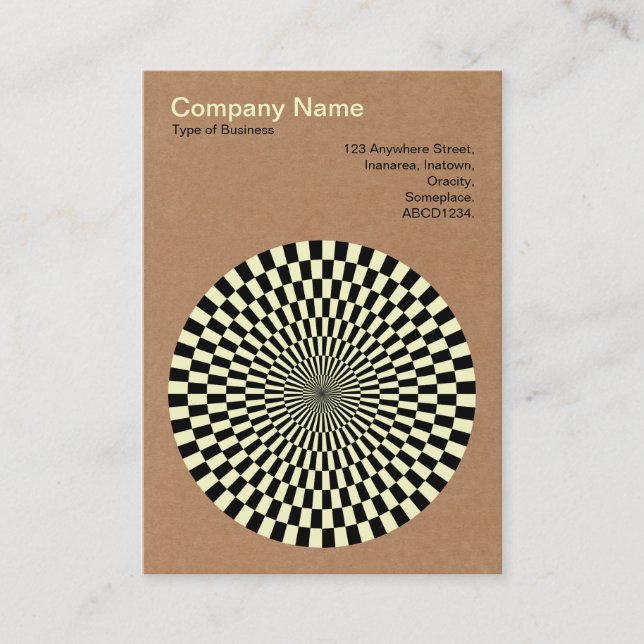 Carte De Visite Op Art - Noir et Crème - Carton (Devant)