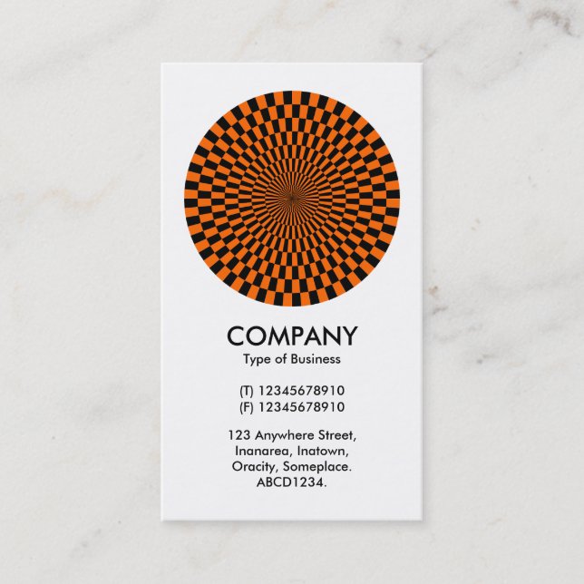 Carte De Visite Op Art - Orange et noir (Devant)