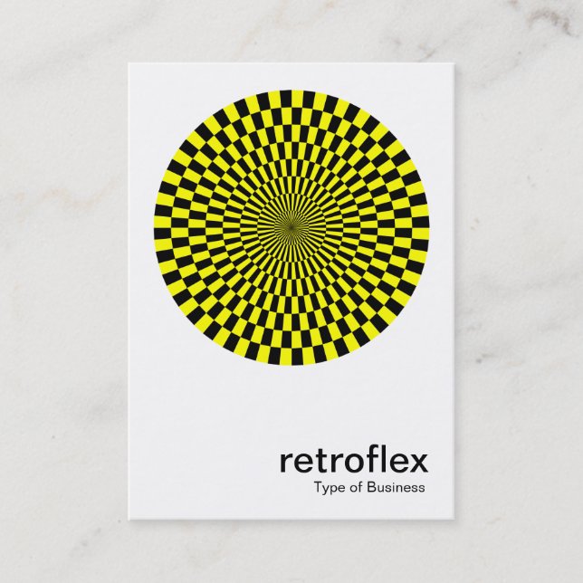 Carte De Visite Op Art rétro - Jaune et Noir (Devant)