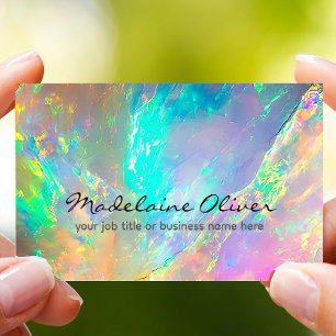 Carte De Visite Opal couleur QR Code moderne