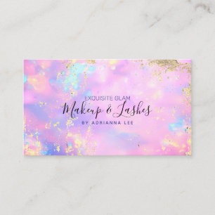 Carte De Visite Opal Holographic MUA Beauté Salon maquillage Artis