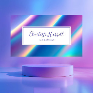 Carte De Visite Opal Iridescente QR Code Beauté Pros