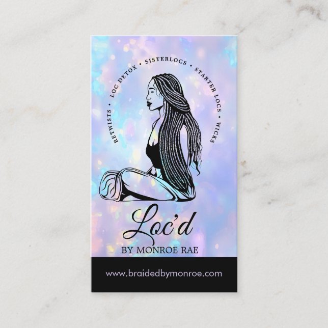 Carte De Visite Opal Loctitian & Stylist Locs Beauty Salon (Devant)