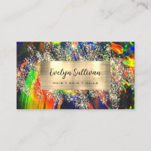 Carte de visite opal noir couleur parties scintill