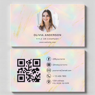 Carte de visite Opale avec QR Code pour les réseau