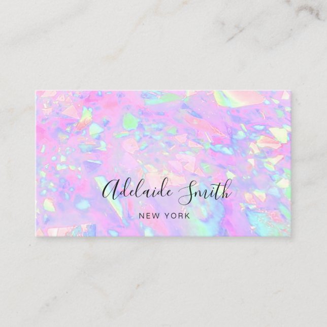CARTE DE VISITE optionnel rose holographique FAUX (Devant)