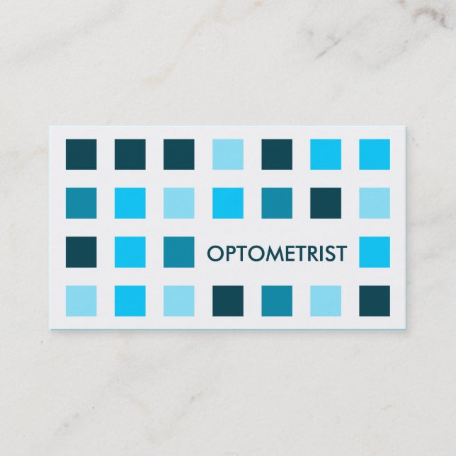 Carte De Visite OPTOMÉTRISTE (carrés de mod) (Devant)