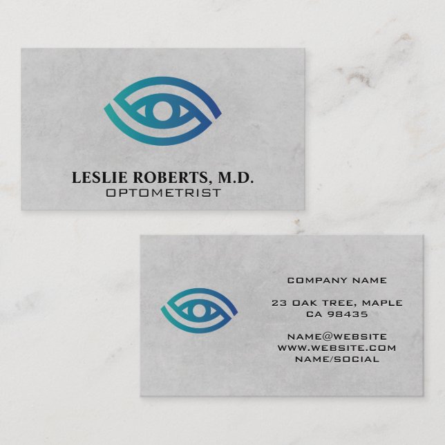 Carte De Visite Optométriste | Logo des yeux (Devant / Derrière)