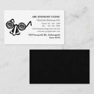 Carte De Visite Optométriste noir et blanc amusant
