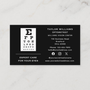 Carte De Visite Optométriste Opticien Des Médias Sociaux