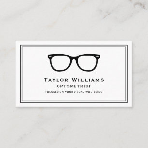Carte De Visite Optométriste Opticien Ophtalmologiste Noir Blanc