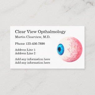 Carte De Visite Optométriste ou ophtalmologue Entreprise de rende