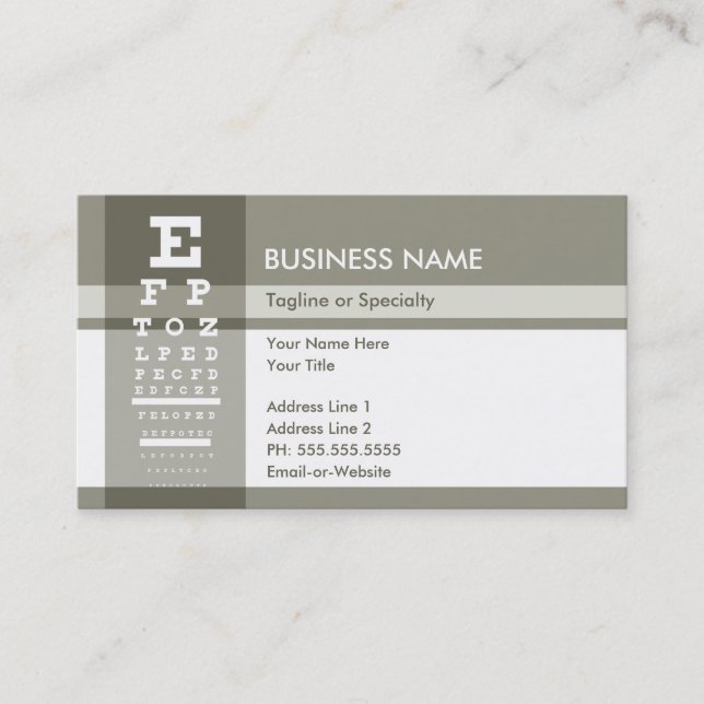 Carte De Visite optométriste professionnel (Devant)