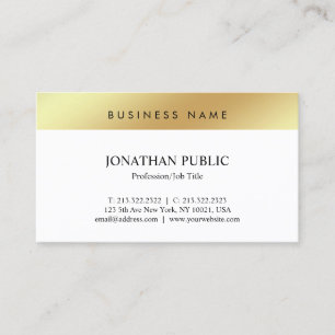 Carte De Visite Or à la mode simple moderne minimaliste de bon