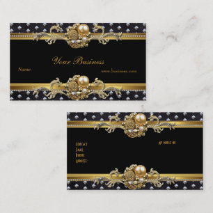 Carte De Visite Or Argent Studs Noir Élégant Élégant Bijou 2