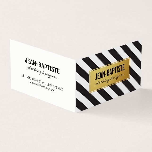 Carte De Visite Or avec bandes B&W (Extérieur)