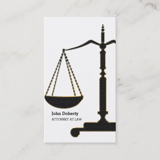 Carte De Visite Or Black Scales of Justice | Procureur (Devant)