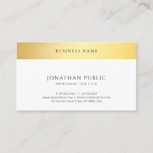 Carte De Visite Or Blanc Élégant Modèle Simple Connectez-vous Avec