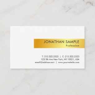 Carte De Visite Or Blanc Moderne Élégant Simple Design Modèle