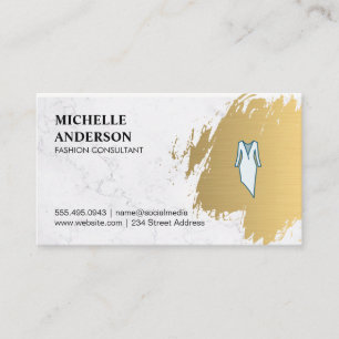 Carte De Visite Or brossé Armoire Concepteur de mode