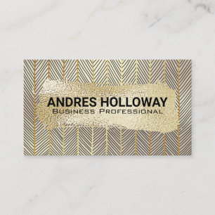 Carte De Visite Or brossé   Motif Gold Stripe