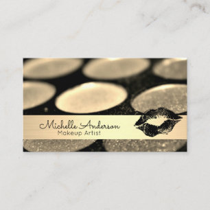 Carte De Visite Or brossé Palette de maquillage Baiser