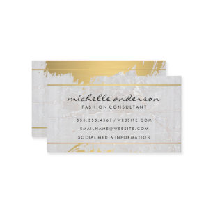 Carte De Visite Or brossé Pierre de marbre