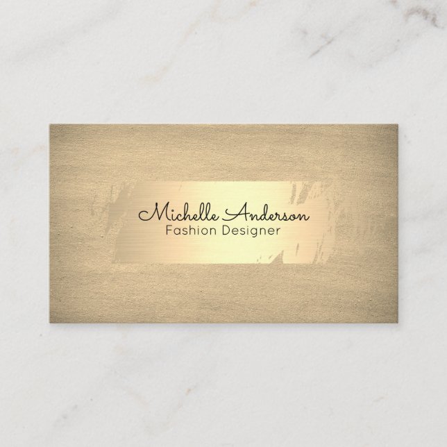 Carte De Visite Or brossé | Texture | Concepteur (Devant)